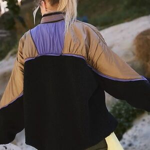 Free people wild and free fleece black purple and grey
